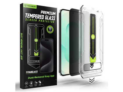 Techsuit - TitanGlass CrystalHD ochranné sklo kompatibilné s odtlačkom prsta pre Samsung Galaxy S26 Plus – súkromné