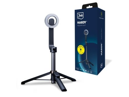 3mk - 2in1 Selfie Stick Hardy MagSelfie selfie tyč so statívom, Bluetooth diaľkovým ovládaním a nastaviteľným teleskopickým ramenom – čierna