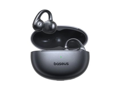 Baseus - Wireless Earbuds Bowie MC1 Pro bezdrôtové slúchadlá TWS Bluetooth 6.0 s Hi-Res zvukom, multipoint pripojením a Open-Ear klipovým dizajnom – čierne (Cosmic Black)