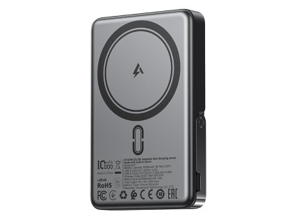 Acefast - Magnetic Wireless Power Bank (M17-10000) - Foldable Stand, USB-C Port, 10000mAh, 22.5W, LED Indicator - Black