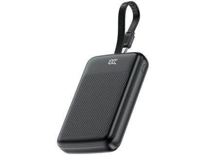 Acefast - Power Bank (M13-10000) - with Built-in Cable, Type-C, USB, 10000mAh, 38.5Wh, PD22.5W, LED Display - Black