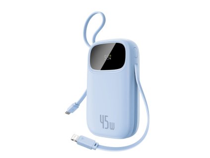 Baseus - Power Bank EnerFill FC31 Qpow 3 (E0028C03) - USB-C/Lightning Cables, 10000mAh, 45W, Digital Display - Galaxy Blue