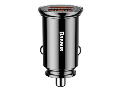 Baseus - Car Charger Circular (CCALL-YD01) - Dual USB 5A Super Fast Charging, QC 3.0 - Black