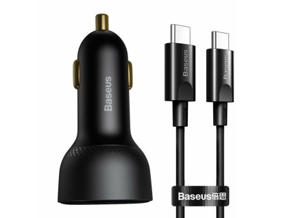 Baseus – Car Charger autonabíjačka USB / USB-C 100W 5A s USB-C → USB-C káblom – čierna