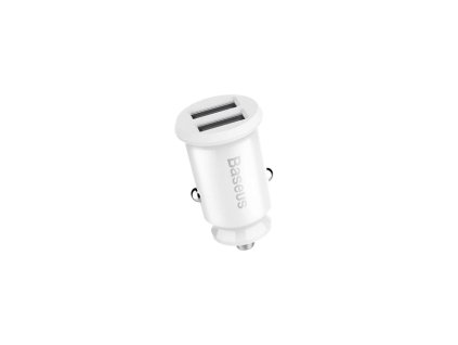 Baseus - Car Charger Grain (CCALL-ML02) - Dual USB, LED Backlight, 5V, 3.1A - White
