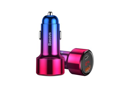 Baseus – Car Charger Magic Series autonabíjačka USB + USB-C 45W rýchle nabíjanie – viacfarebná