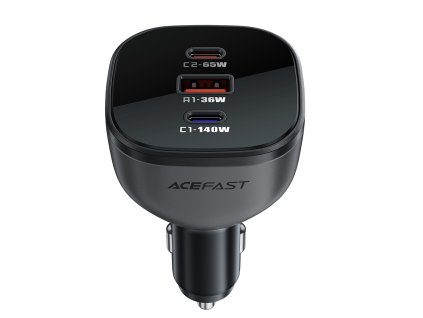 Acefast - Car Charger (B14) - 2x USB-C, USB, 165W, Fast Charging, Intelligent Temperature Control - Black