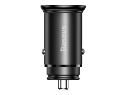 Baseus – Car Charger Circular Metal autonabíjačka USB-C + USB PPS 30W multi-protokol – čierna
