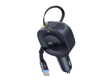 Baseus – Car Charger PrimeTrip VR2 autonabíjačka s výsuvným káblom 2× USB-C 30W – čierna