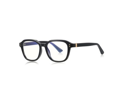 Techsuit - Anti-Blue Light Glasses Reflex PC (2227) - for Men, Round, TR90&Metal Frame, AC Lens - Black