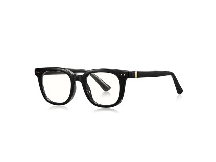 Techsuit - Anti-Blue Light Glasses Reflex PC (2229) - for Men, Round, TR90&Metal Frame, AC Lens - Black