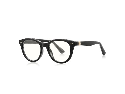 Techsuit – Anti-Blue Light Glasses Reflex PC okuliare proti modrému svetlu pre mužov okrúhle TR90 a kovový rám AC šošovky – čierne