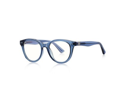 Techsuit - Anti-Blue Light Glasses Reflex PC (2231) - Round, TR90&Metal Frame, AC Lens - Transparent/Blue