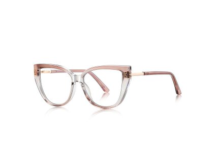 Techsuit – Anti-Blue Light Glasses Reflex PC okuliare proti modrému svetlu pre ženy oversized TR90 a kovový rám AC šošovky – transparentné ružové