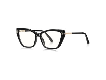 Techsuit - Anti-Blue Light Glasses Reflex PC (2262) - for Women, Rectangle, TR90&Metal Frame, AC Lens - Black