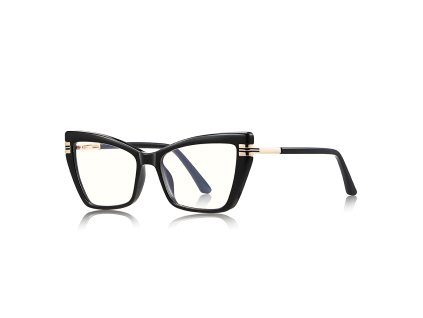 Techsuit - Anti-Blue Light Glasses Reflex PC (2263) - for Women, Rectangle, TR90&Metal Frame, AC Lens - Black