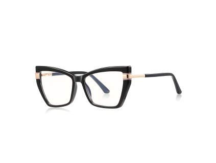 Techsuit - Anti-Blue Light Glasses Reflex PC (2269) - for Women, Oversized, TR90&Metal Frame, AC Lens - Black