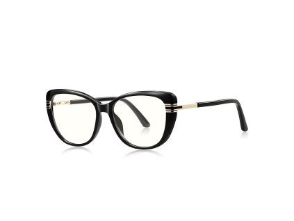 Techsuit - Anti-Blue Light Glasses Reflex PC (2274) - for Women, Oversized, TR90&Metal Frame, AC Lens - Black
