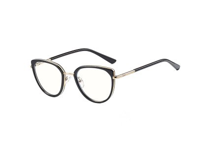 Techsuit - Anti-Blue Light Glasses Reflex PC (82290) - for Women, Cat Eye, TR90&Metal Frame, AC Lens - Gold/Black