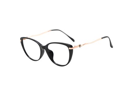 Techsuit - Anti-Blue Light Glasses Reflex PC (86162) - for Women, Round, TR90&Metal Frame, AC Lens - Gold/Black