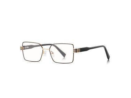 Techsuit - Anti-Blue Light Glasses Reflex PC (3160) - for Women, Rectangle, Metal Frame, AC Lens - Black