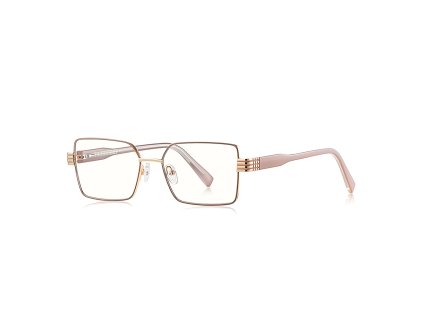Techsuit - Anti-Blue Light Glasses Reflex PC (3160) - for Women, Rectangle, Metal Frame, AC Lens - Rose Gold
