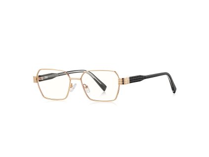 Techsuit - Anti-Blue Light Glasses Reflex PC (3161) - for Women, Rectangle, Metal Frame, AC Lens - Gold/Black