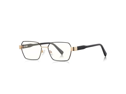 Techsuit - Anti-Blue Light Glasses Reflex PC (3161) - for Women, Rectangle, Metal Frame, AC Lens - Black