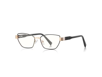 Techsuit - Anti-Blue Light Glasses Reflex PC (3162) - for Women, Rectangle, Metal Frame, AC Lens - Black