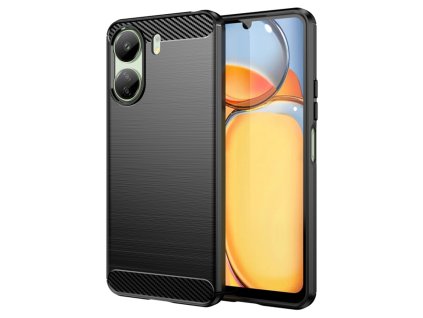 Techsuit - Carbon Silicone [Camera Protection] - Xiaomi Redmi 13C 4G / Poco C65 - Black