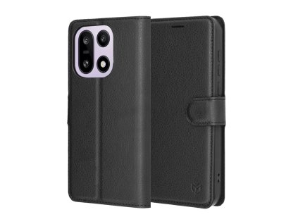 Techsuit – Leather Folio kožené knižkové puzdro pre OnePlus 15 – čierne