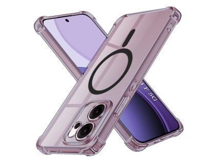 Techsuit - Shockproof Clear Silicone MagSafe - Oppo Reno14 F / Reno14 FS 5G - Smoke Black