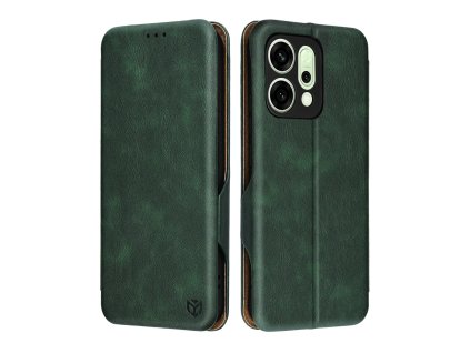 Techsuit – Safe Wallet Plus knižkové puzdro s priehradkami pre Oppo Reno14 – zelené