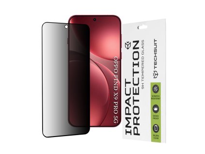 Techsuit - 111D Privacy Full Glue - Oppo Find X9 Pro - Black