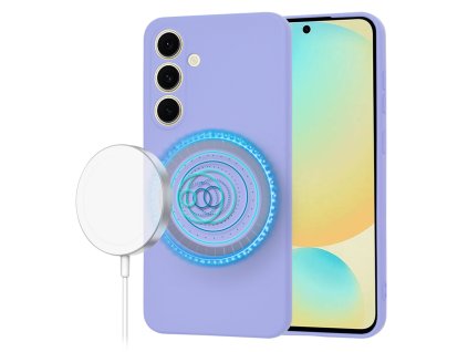Techsuit – SoftFlex MagSafe silikónové puzdro pre Samsung Galaxy S24 FE – svetlofialové