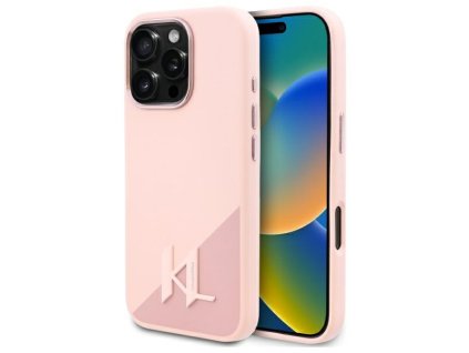 Karl Lagerfeld - Silicone MagSafe (KLHMP16LSCMKMPCP) - iPhone 16 Pro - Pink Shadow Metal Initial