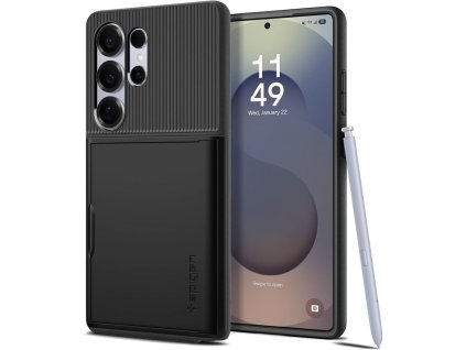 Spigen – Slim Armor CS puzdro s priehradkou na karty pre Samsung Galaxy S25 Ultra – čierne