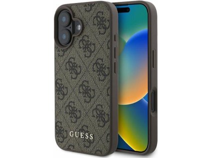 Guess – Hardcase 4G Classic pevné puzdro pre iPhone 16 Plus – hnedé