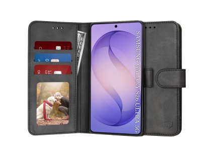 Techsuit – Diary Book knižkové puzdro pre Samsung Galaxy S26 Ultra – čierne