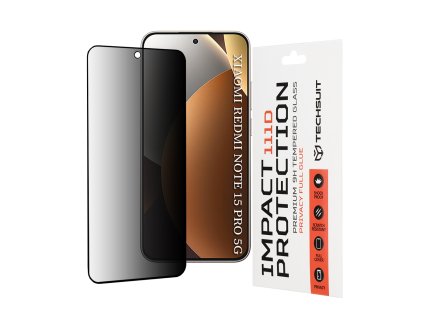 Techsuit - 111D Privacy Full Glue - Xiaomi Redmi Note 15 Pro 5G - Black