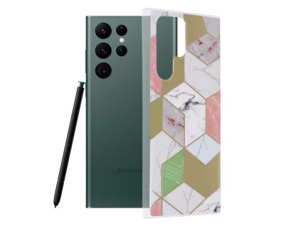 Techsuit - Marble Series - Samsung Galaxy S22 Ultra - Purple Hex