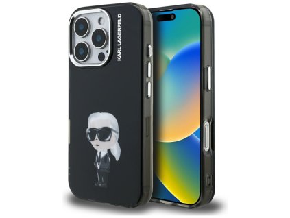 Karl Lagerfeld - IML Aquarelle Karl & Logo MagSafe (KLHCP16XHMKIAQK) - iPhone 16 Pro Max - Black