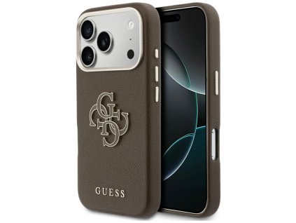 Guess - Hardcase Resin Logo (GUHCP17X5PS4RGGW) - iPhone 17 Pro Max - Brown