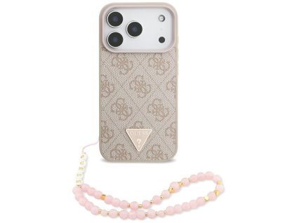 Guess – Hardcase 4G with Strap Triangle Logo MagSafe pevné puzdro s pútkom pre iPhone 17 Pro – ružové