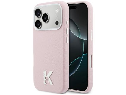 Karl Lagerfeld - Hardcase Leather Khead Logo MagSafe (KLHMP17X5PGFKHGP) - iPhone 17 Pro Max - Pink