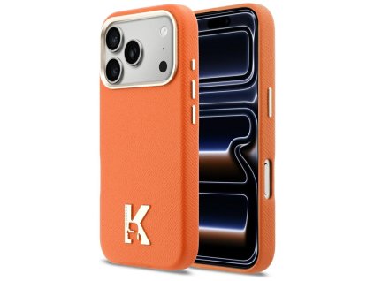 Karl Lagerfeld - Hardcase Leather Khead Logo MagSafe (KLHMP17L5PGFKHGO) - iPhone 17 Pro - Orange
