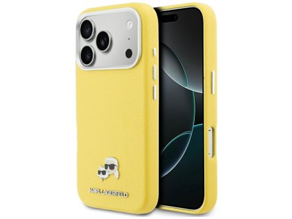 Karl Lagerfeld - Hardcase Leather K&C Head Pin MagSafe (KLHMP17X6PFKCLY) - iPhone 17 Pro Max - Yellow