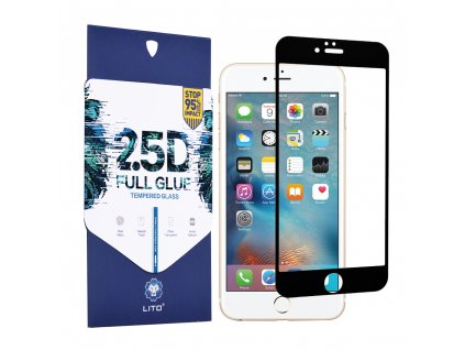 Lito 2.5D FullGlue tvrdené sklo - iPhone 6 Plus / 6s Plus - čierne