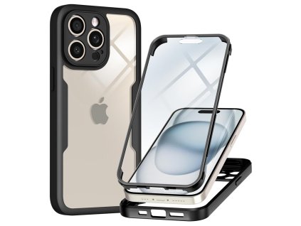 Techsuit - ColorVerse 360 Series + Screen Protector - iPhone 15 Pro Max - Black