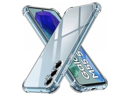 Techsuit Shockproof Clear Silicone priehľadný silikónový obal pre Samsung Galaxy M55 – priehľadný